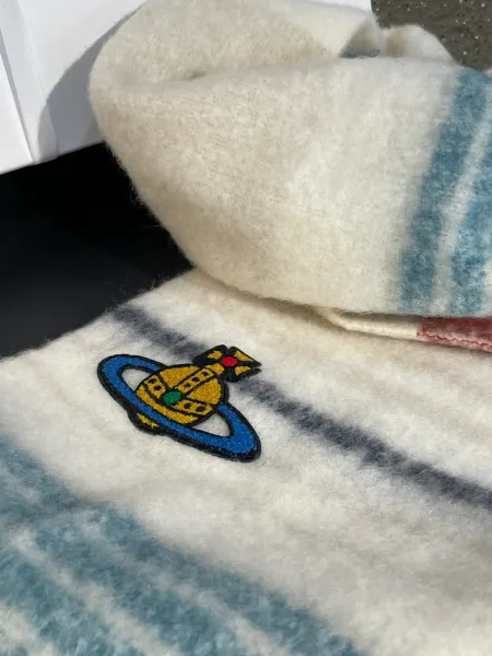Vivienne Westwood Orb Logo Wool Blend Scarf Multicolor Scarves - 16