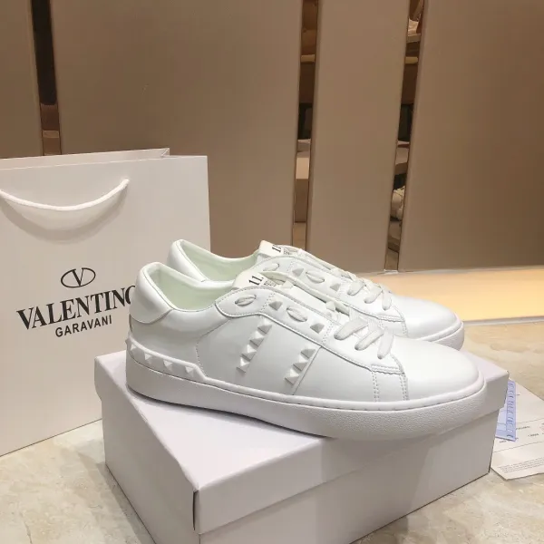 Valentino Rockstud Untitled White Leather Sneakers - 23