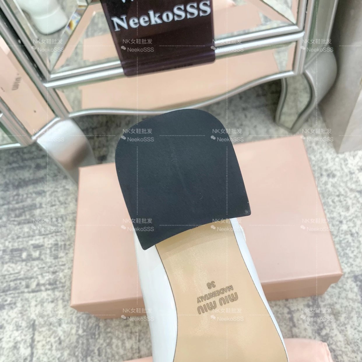 Chanel Mary Jane Block Heel White and Black Patent Leather Shoes - 20