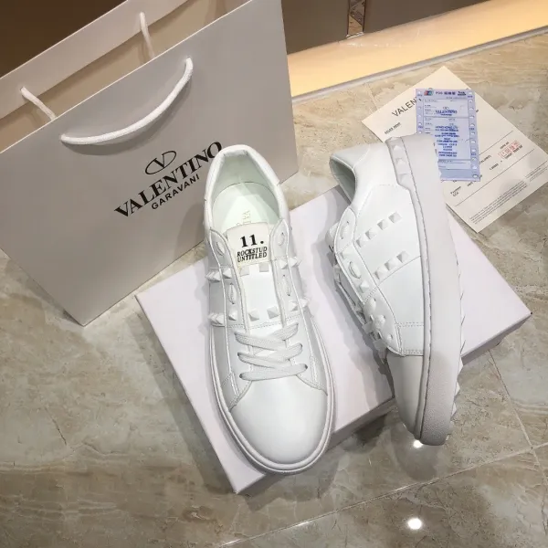 Valentino Rockstud Untitled White Leather Sneakers - 22
