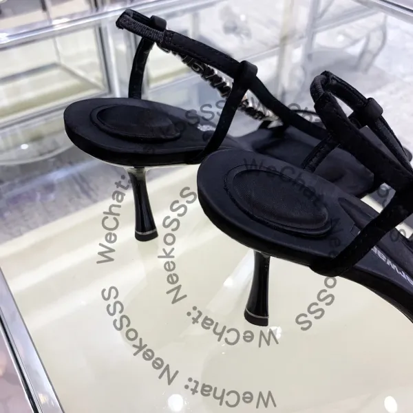 Alexander Wang Logo-Strap Block Heel Sandals Black - 17
