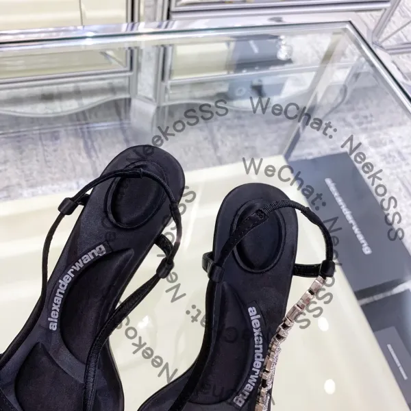 Alexander Wang Logo-Strap Block Heel Sandals Black - 16
