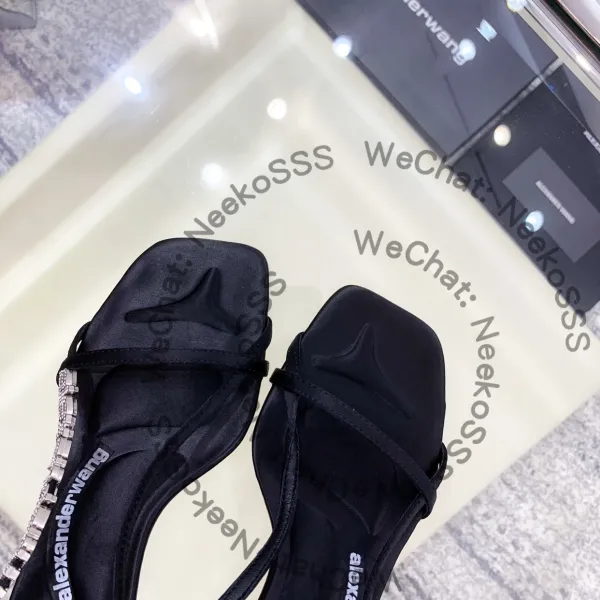 Alexander Wang Logo-Strap Block Heel Sandals Black - 15