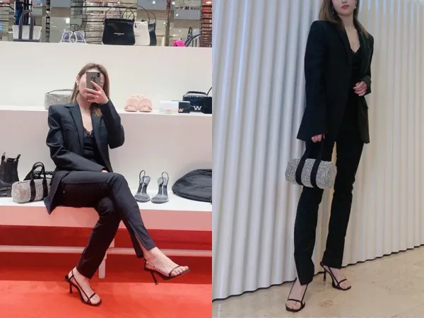Alexander Wang Logo-Strap Block Heel Sandals Black - 7