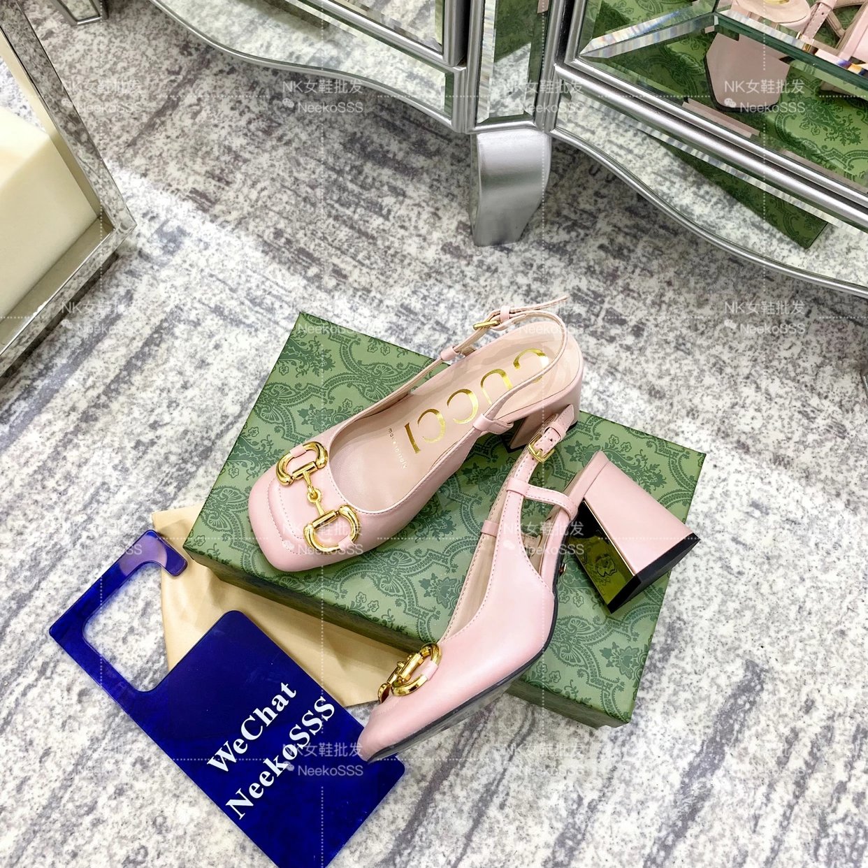 Gucci Horsebit Loafers Pink Leather Flat Shoes - 24