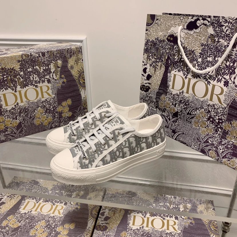 Dior Sneakers Walk'n'Dior low-top canvas — Gray letters