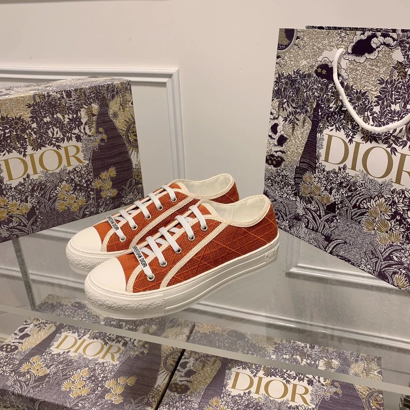 Dior Sneakers Walk'n'Dior low-top canvas — orange rhombus