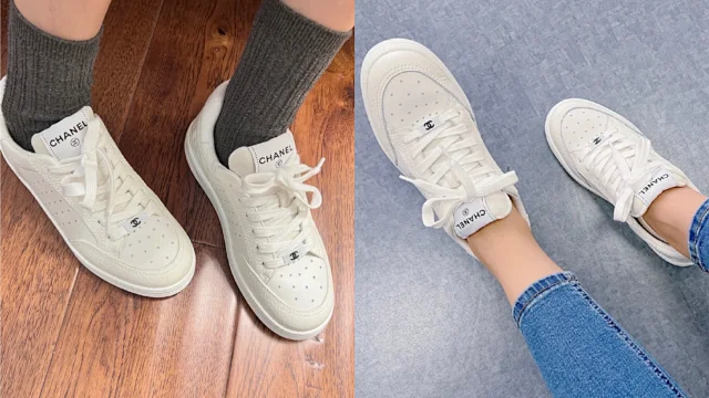 Chanel Sneakers Perforated low-top lace-up product detail image 11
