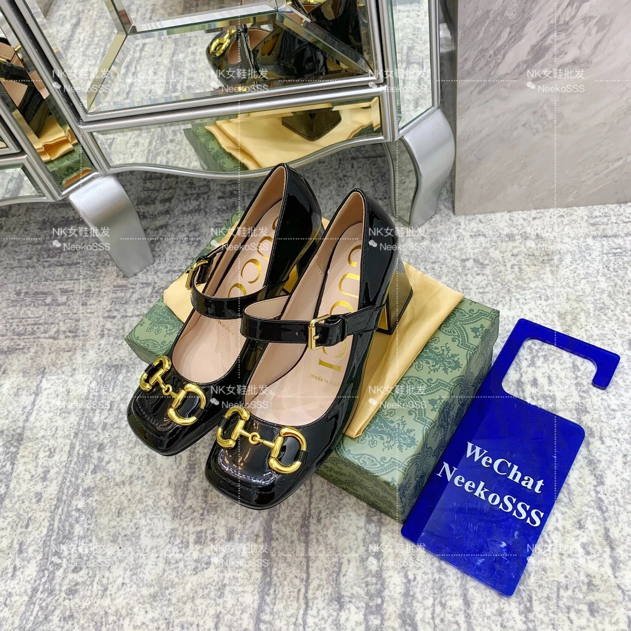 Gucci Horsebit Mary Jane Pink Leather Block Heels - 8