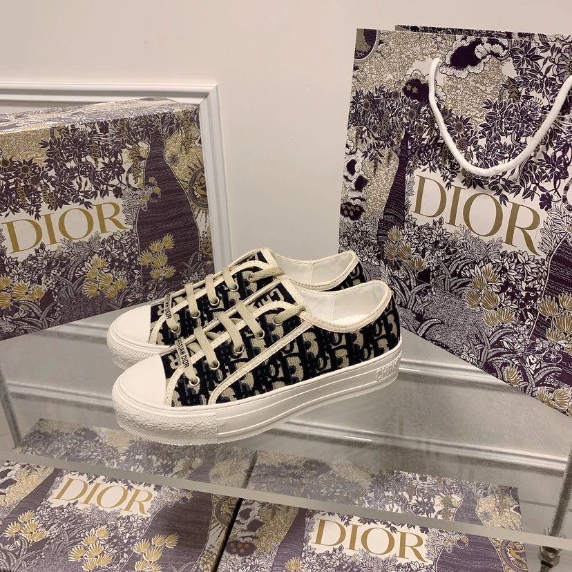 Dior Sneakers Walk'n'Dior low-top canvas — blue letters