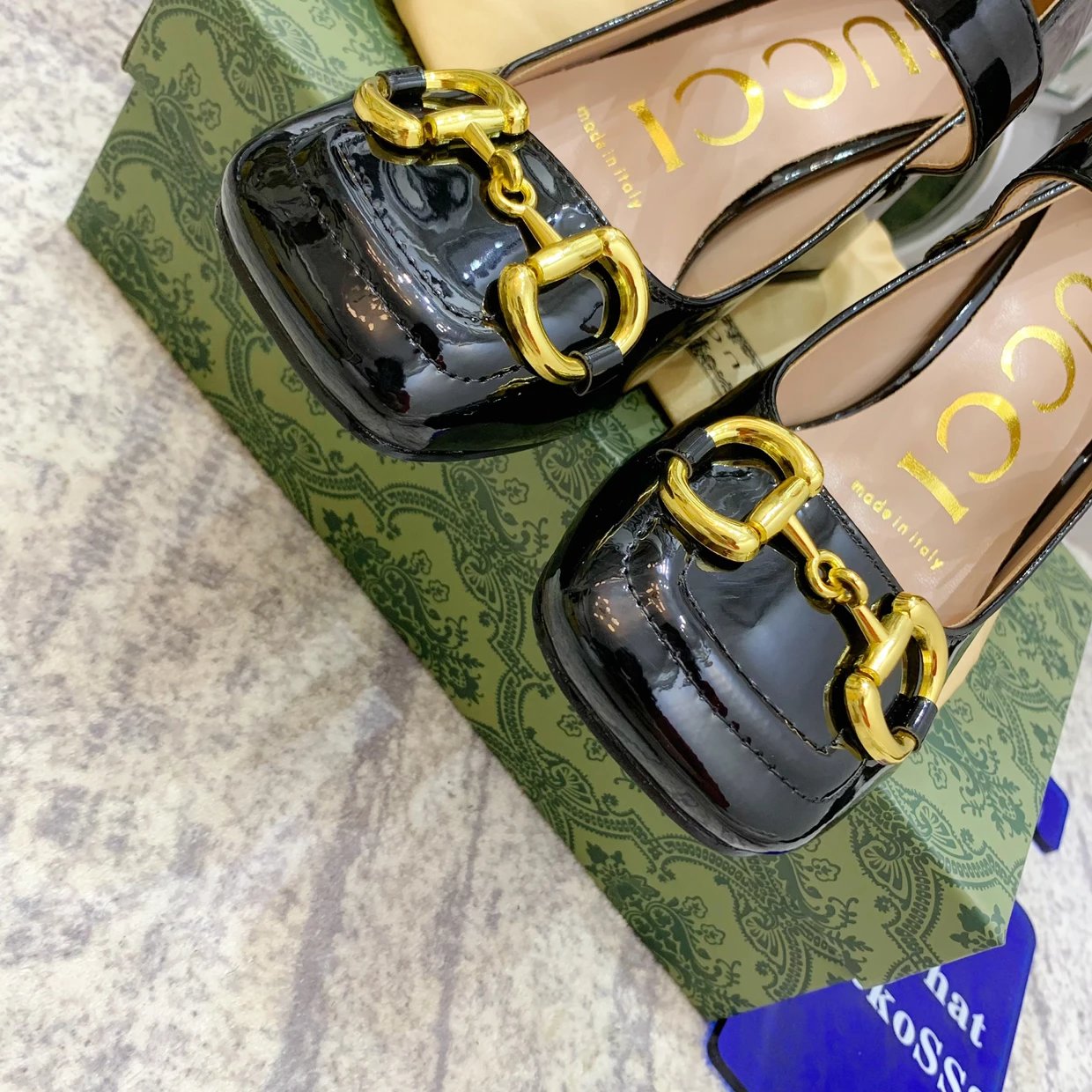 Gucci Horsebit Mary Jane Pink Leather Block Heels - 9