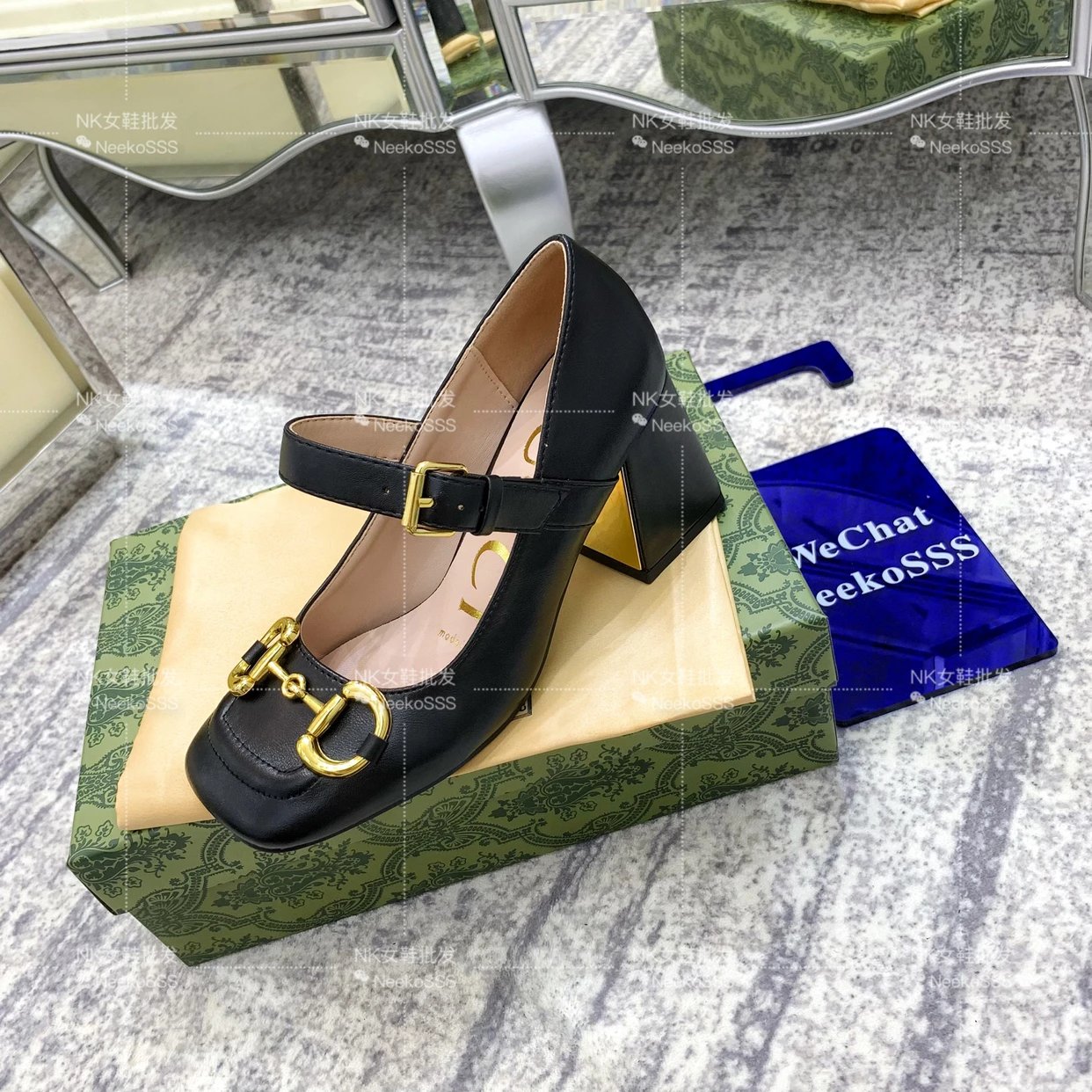 Gucci Horsebit Mary Jane Pink Leather Block Heels - 21
