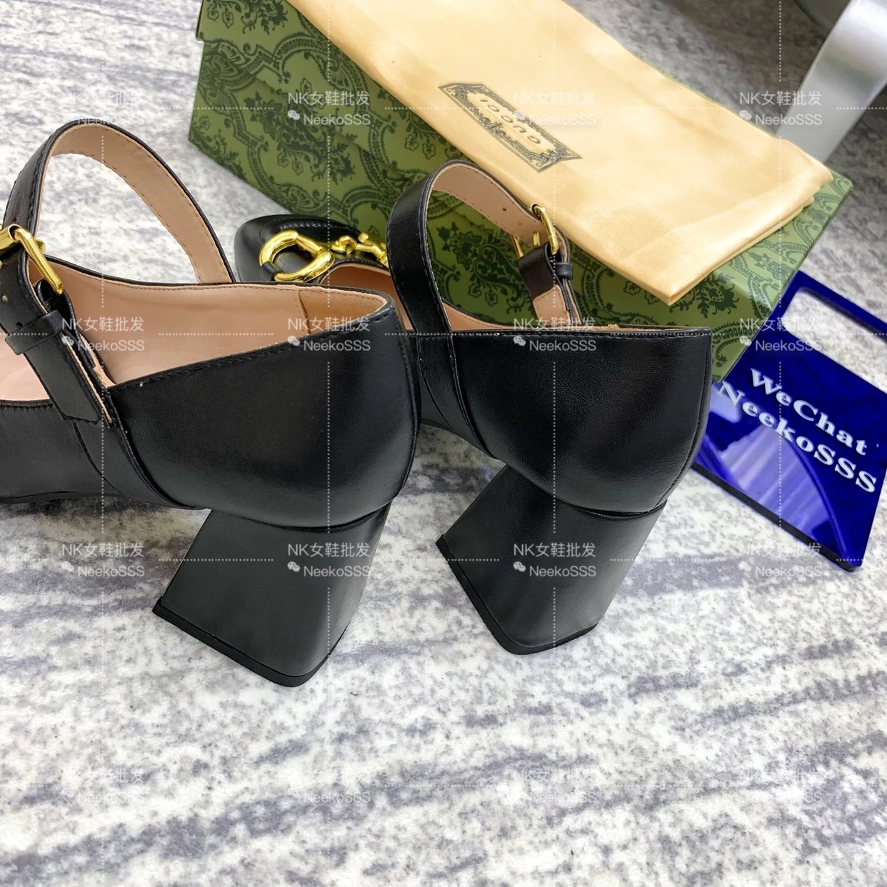 Gucci Horsebit Mary Jane Pink Leather Block Heels - 23