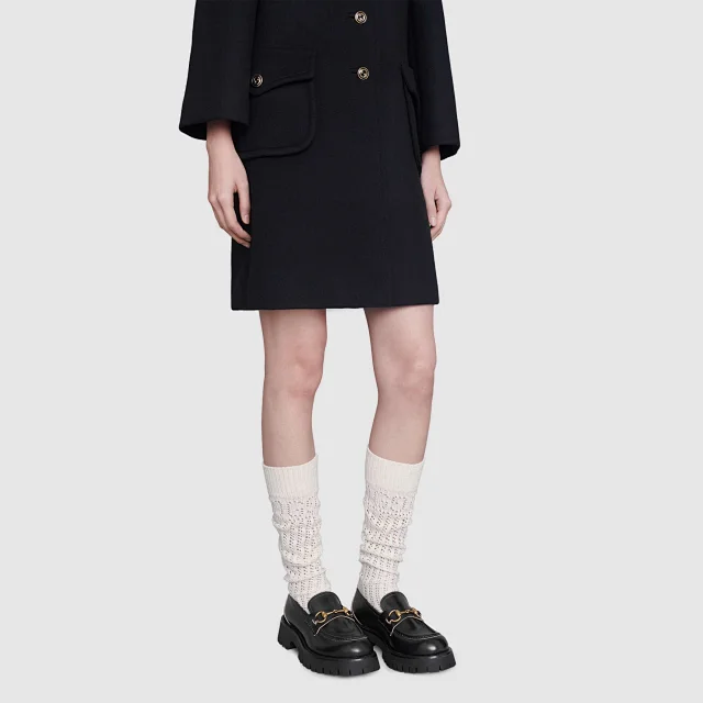 Unbranded Casual Shoes Black platform loafers with gold horsebit hardware product detail image 3