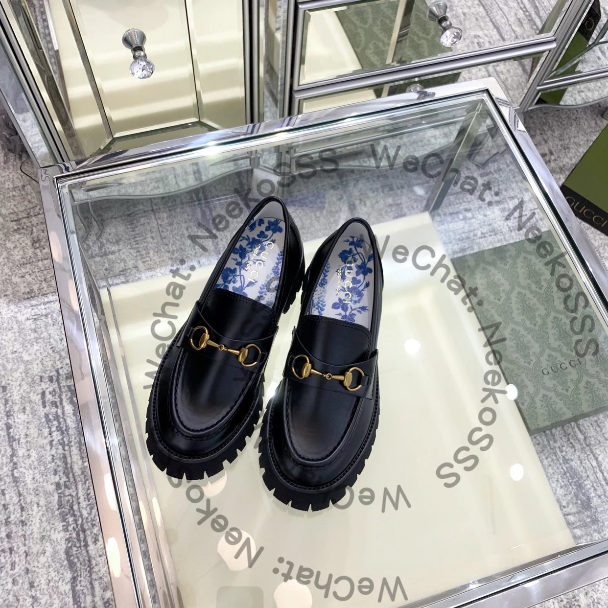 Gucci Horsebit Loafer Black with Gold Hardware Platform Loafers - 13
