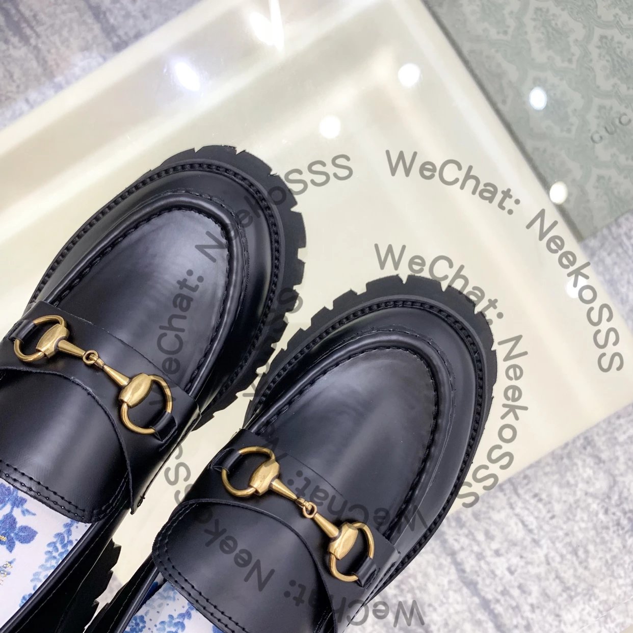 Gucci Horsebit Loafer Black with Gold Hardware Platform Loafers - 14