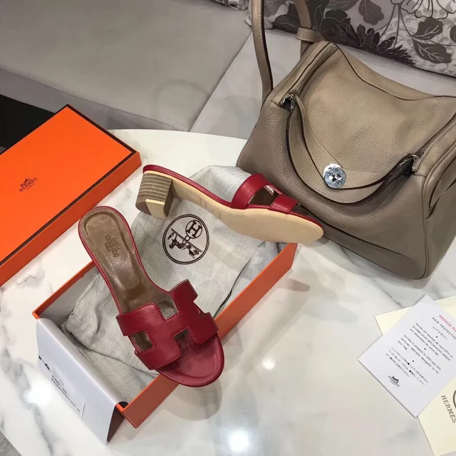 Hermès High Heels Oasis H-cutout block-heel mule sandals product detail image 5