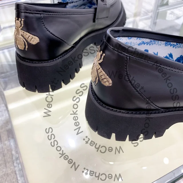Unbranded Casual Shoes Black platform loafers with gold horsebit hardware product detail image 15
