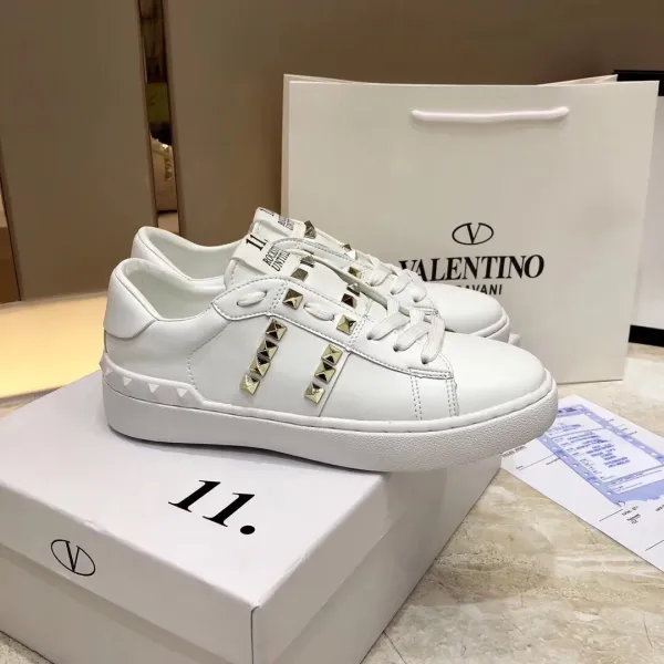Valentino Rockstud Untitled White Leather Sneakers - 13