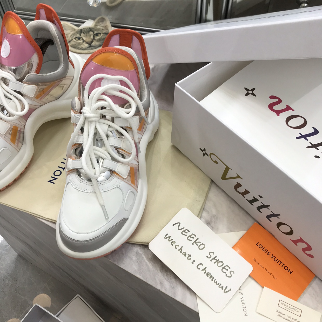 Louis Vuitton Archlight Monogram Mesh White Sneakers Chunky Sneakers - 30
