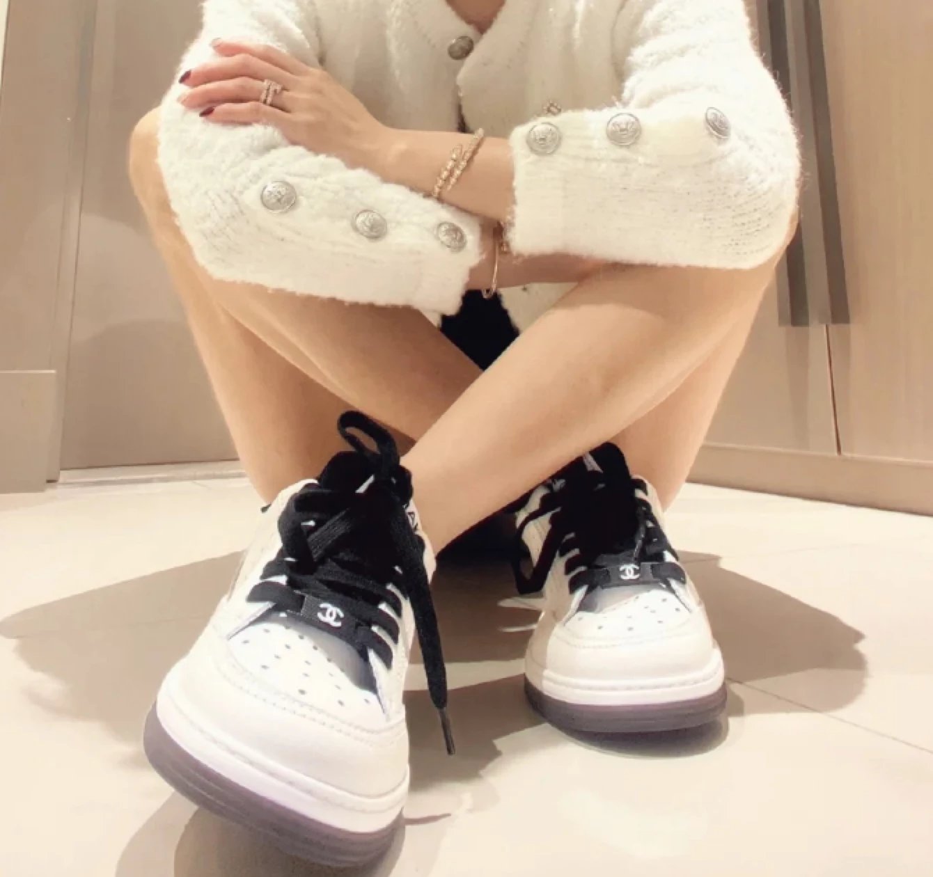 Chanel Sneakers Perforated low-top lace-up image 7