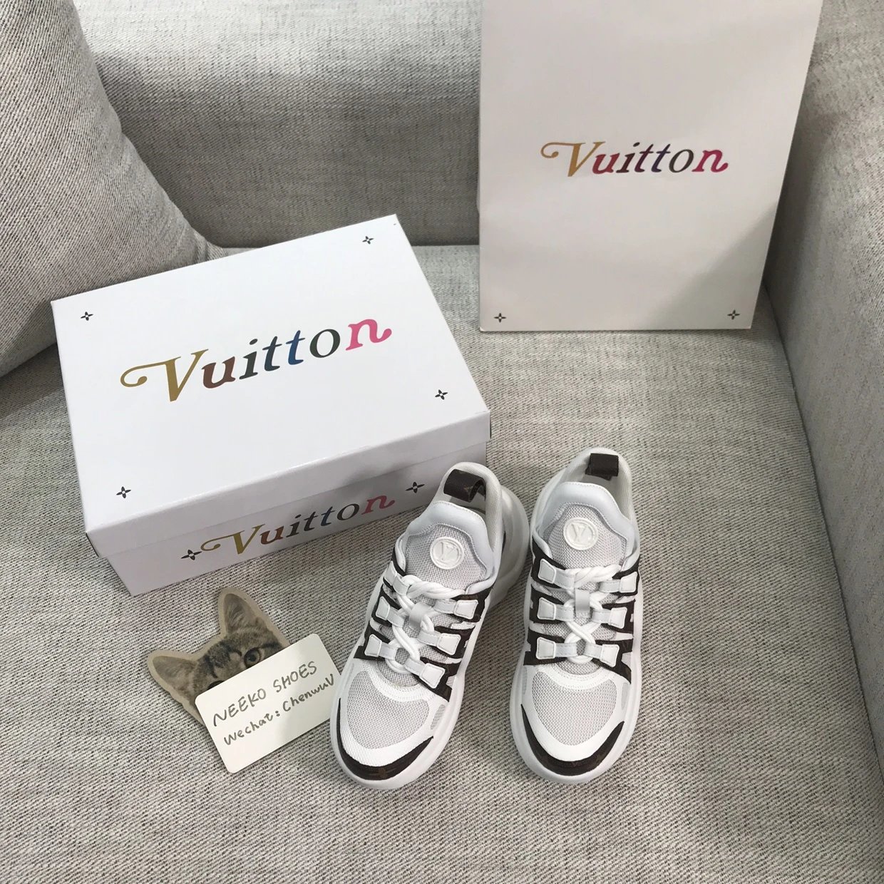 Louis Vuitton Archlight Monogram Mesh White Sneakers Chunky Sneakers - 37