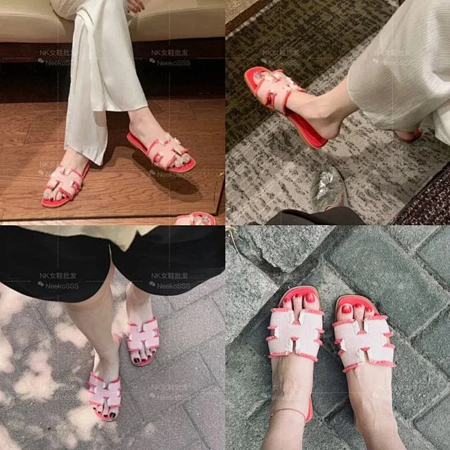 Hermès Slippers Oran slide with H-cutout strap product detail image 11