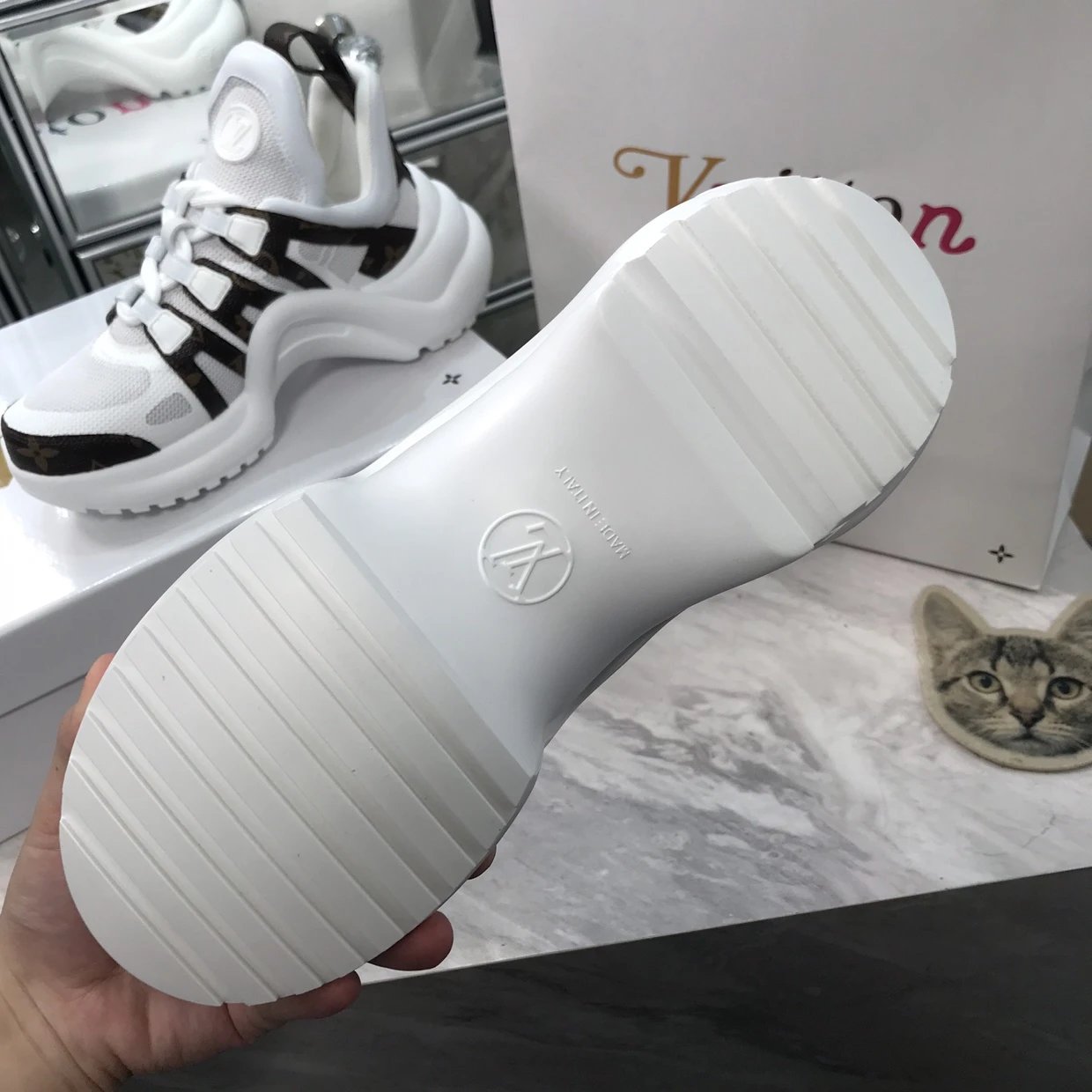 Louis Vuitton Archlight Monogram Mesh White Sneakers Chunky Sneakers - 42