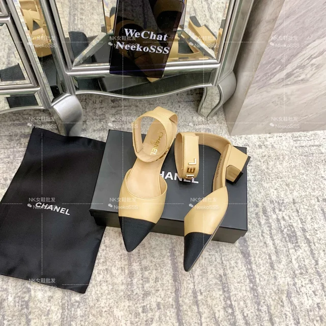 Chanel High Heels Pointed-toe ankle-strap block-heel slingbacks product detail image 10