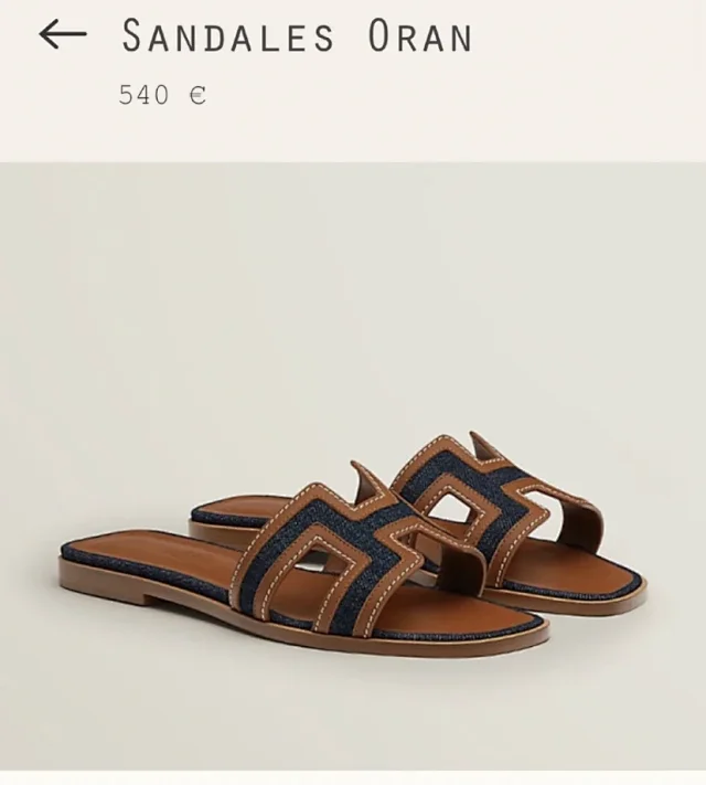 Hermès Slippers Oran slide with H-cutout strap product detail image 1
