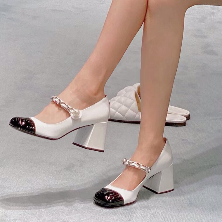 Miu High Heels Chain-Strap Mary Jane Block-Heel Pumps image 2
