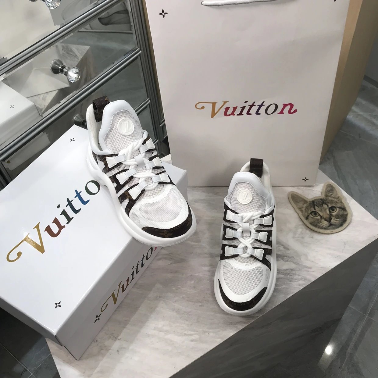 Louis Vuitton Archlight Monogram Mesh White Sneakers Chunky Sneakers - 39