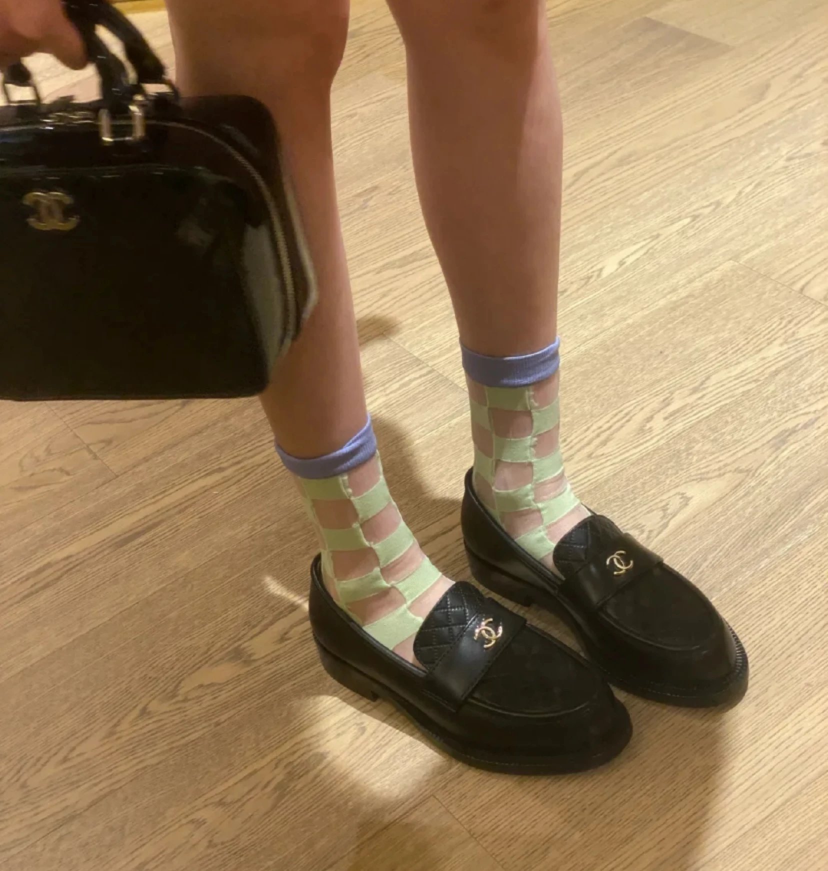 CHANEL Leather Shoes Quilted CC Logo Loafers image 3