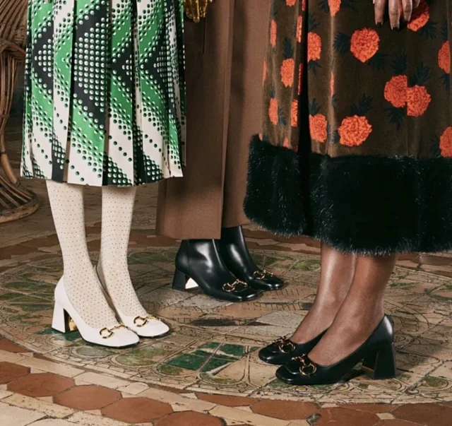 Gucci High Heels Horsebit square-toe block-heel pumps product detail image 3