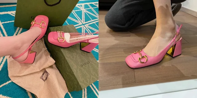 Gucci High Heels Horsebit square-toe block-heel pumps product detail image 12