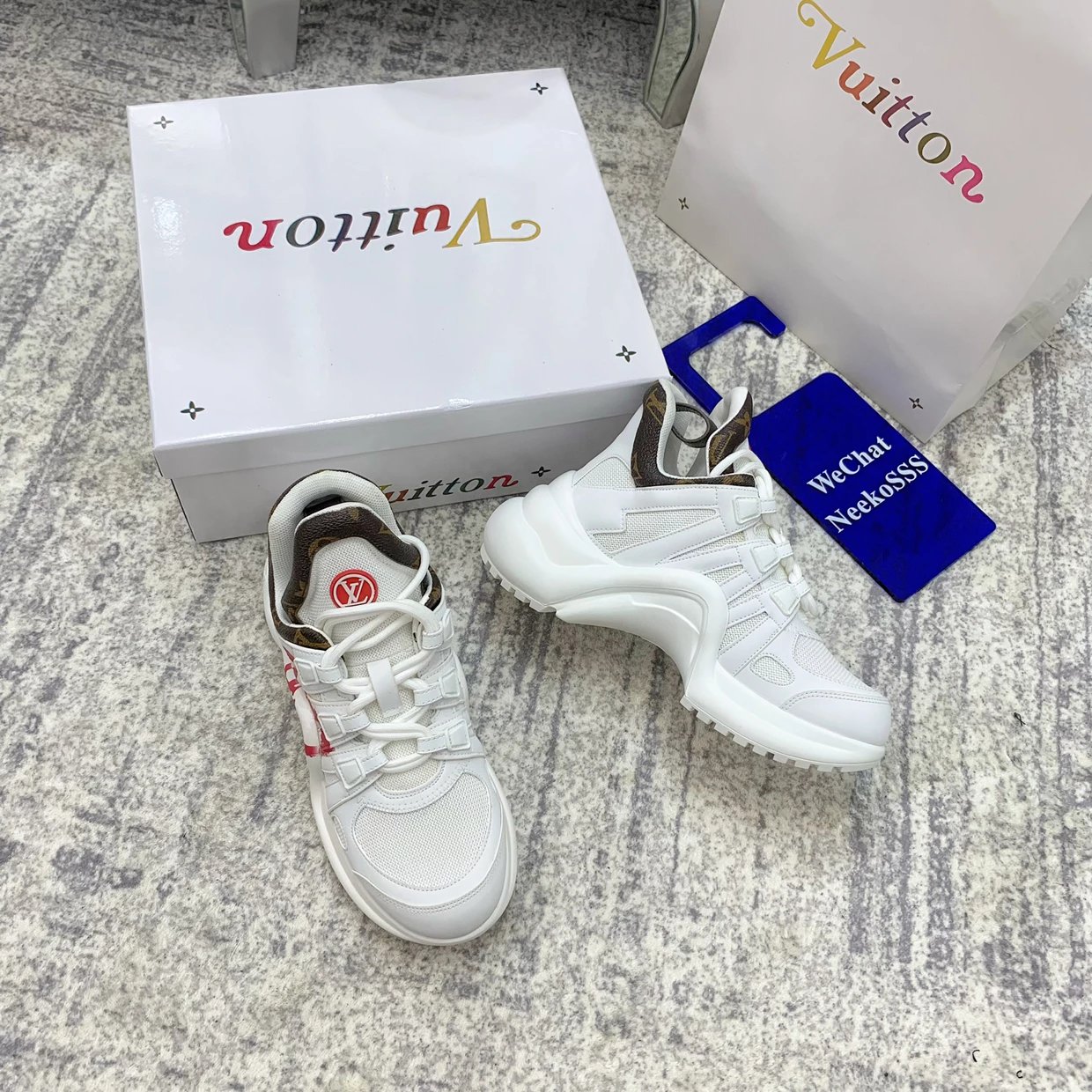 Louis Vuitton Archlight Monogram Mesh White Sneakers Chunky Sneakers - 17