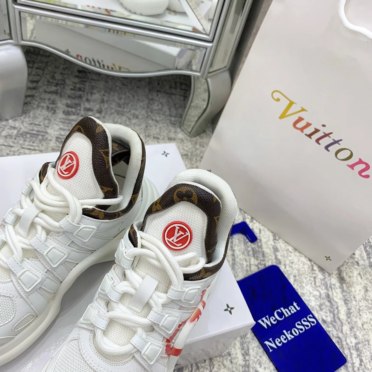 Louis Vuitton Archlight Monogram Mesh White Sneakers Chunky Sneakers - 18