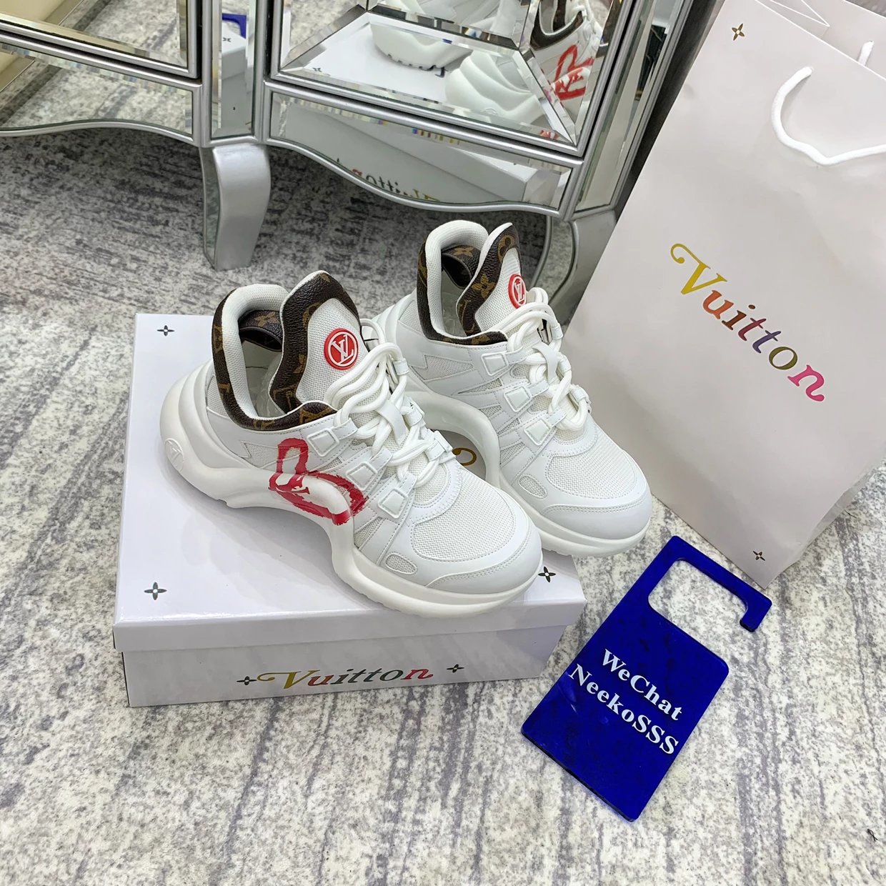 Louis Vuitton Archlight Monogram Mesh White Sneakers Chunky Sneakers - 15