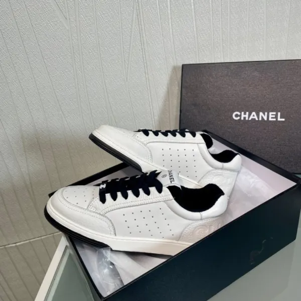 Chanel Tennis Classic White and Black Sneakers - 1