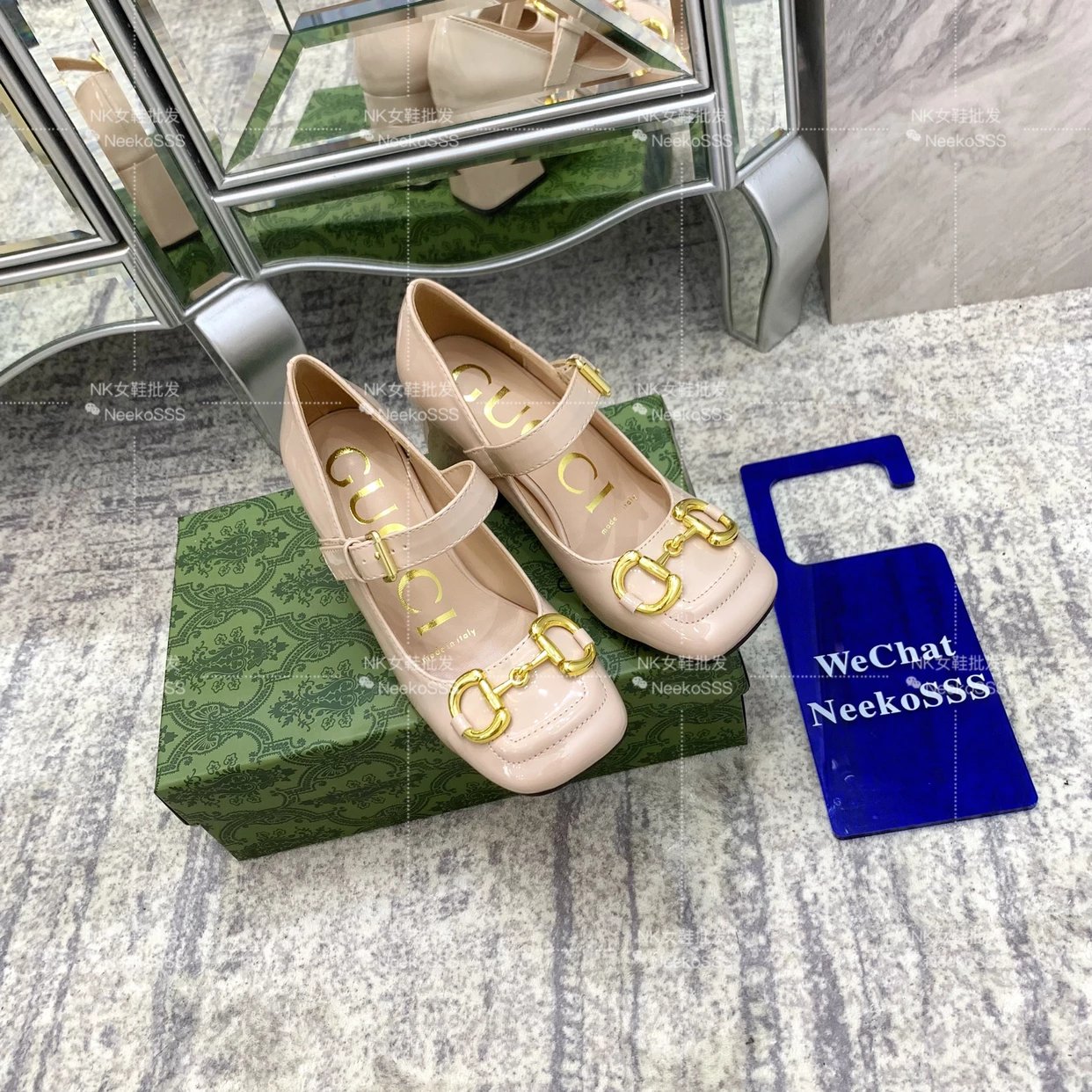 Gucci Horsebit Mary Jane Pink Leather Block Heels - 11