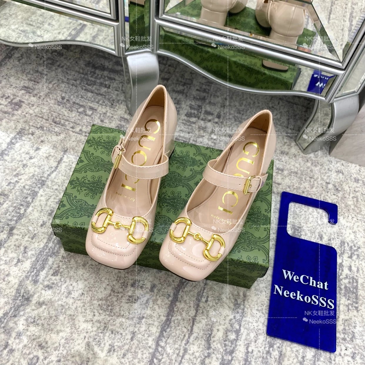 Gucci Horsebit Mary Jane Pink Leather Block Heels - 12