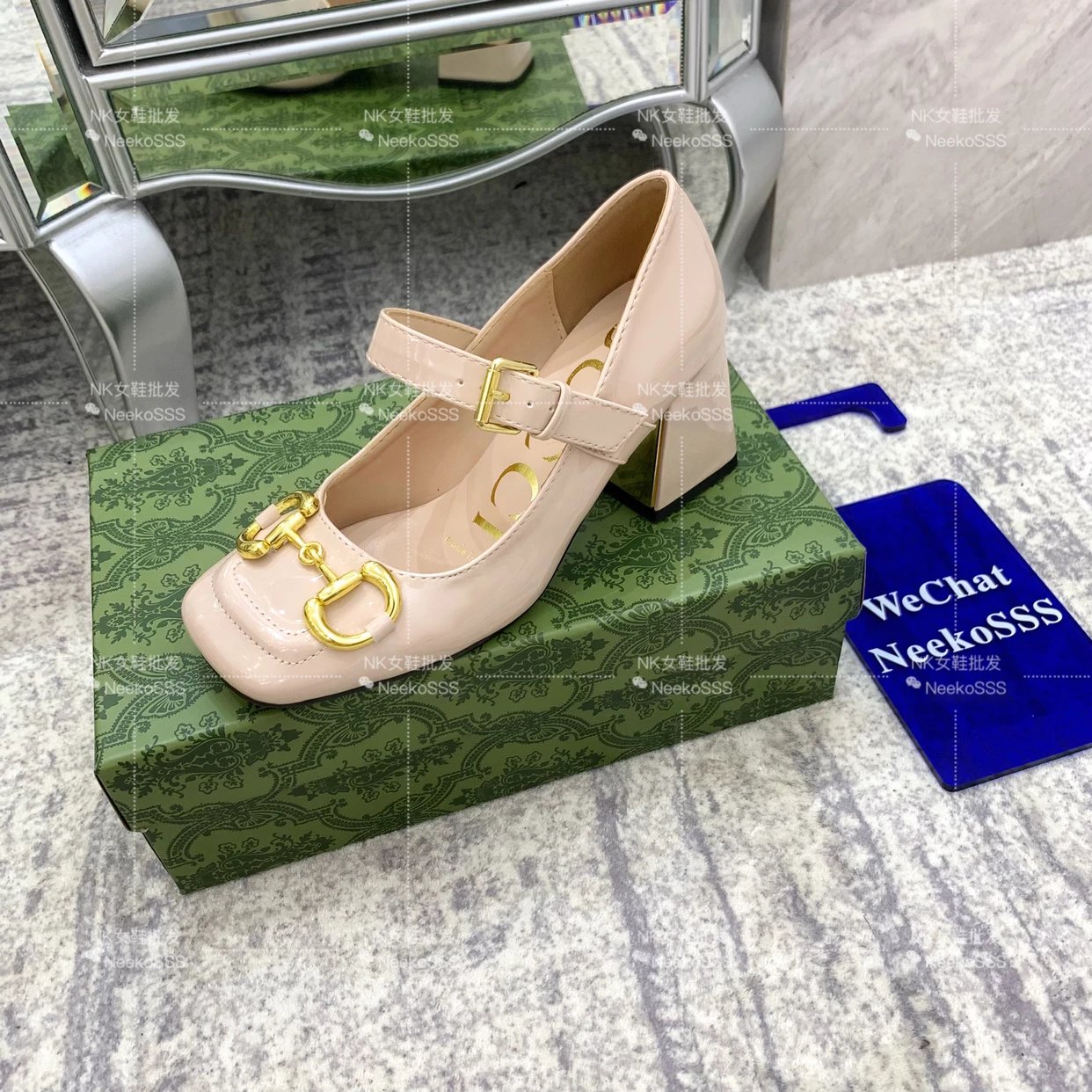 Gucci Horsebit Mary Jane Pink Leather Block Heels - 13