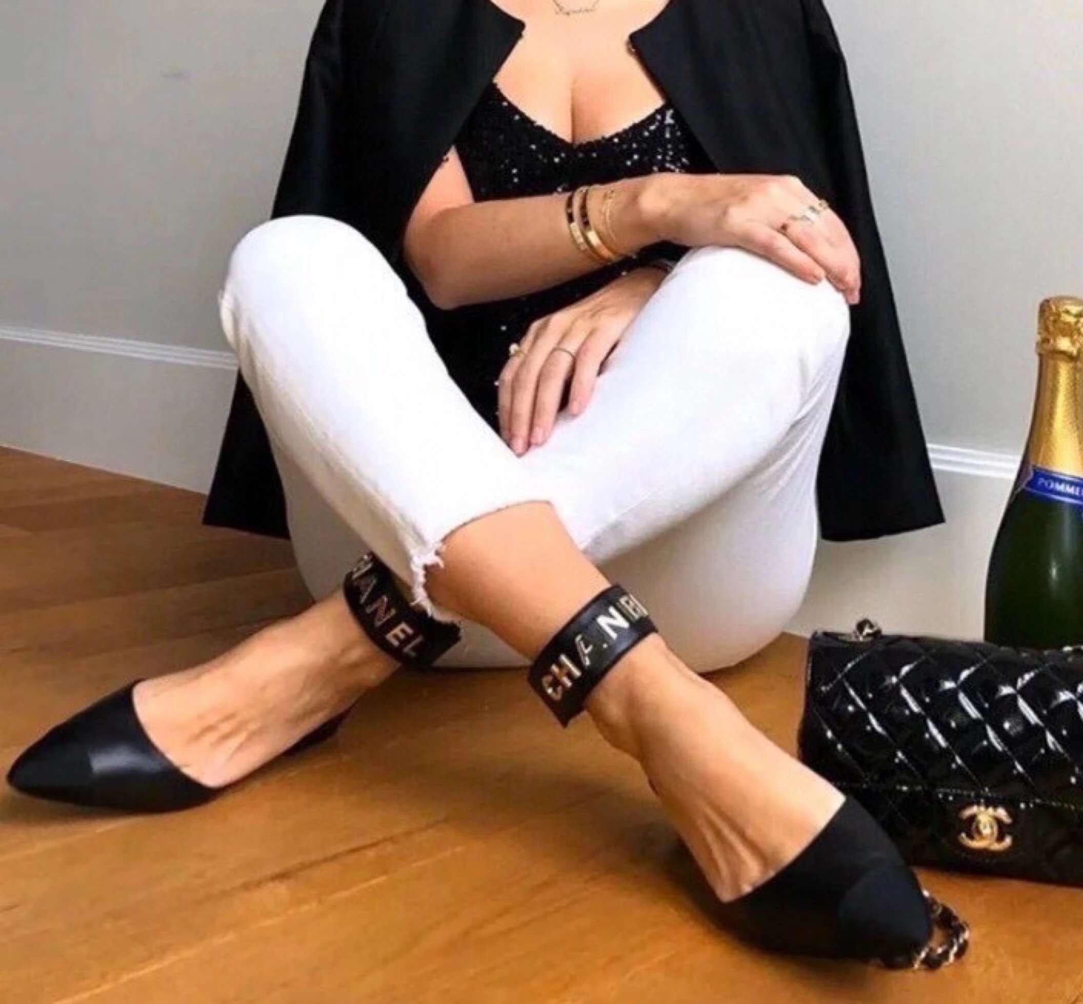 Chanel High Heels Pointed-toe ankle-strap block-heel slingbacks image 3