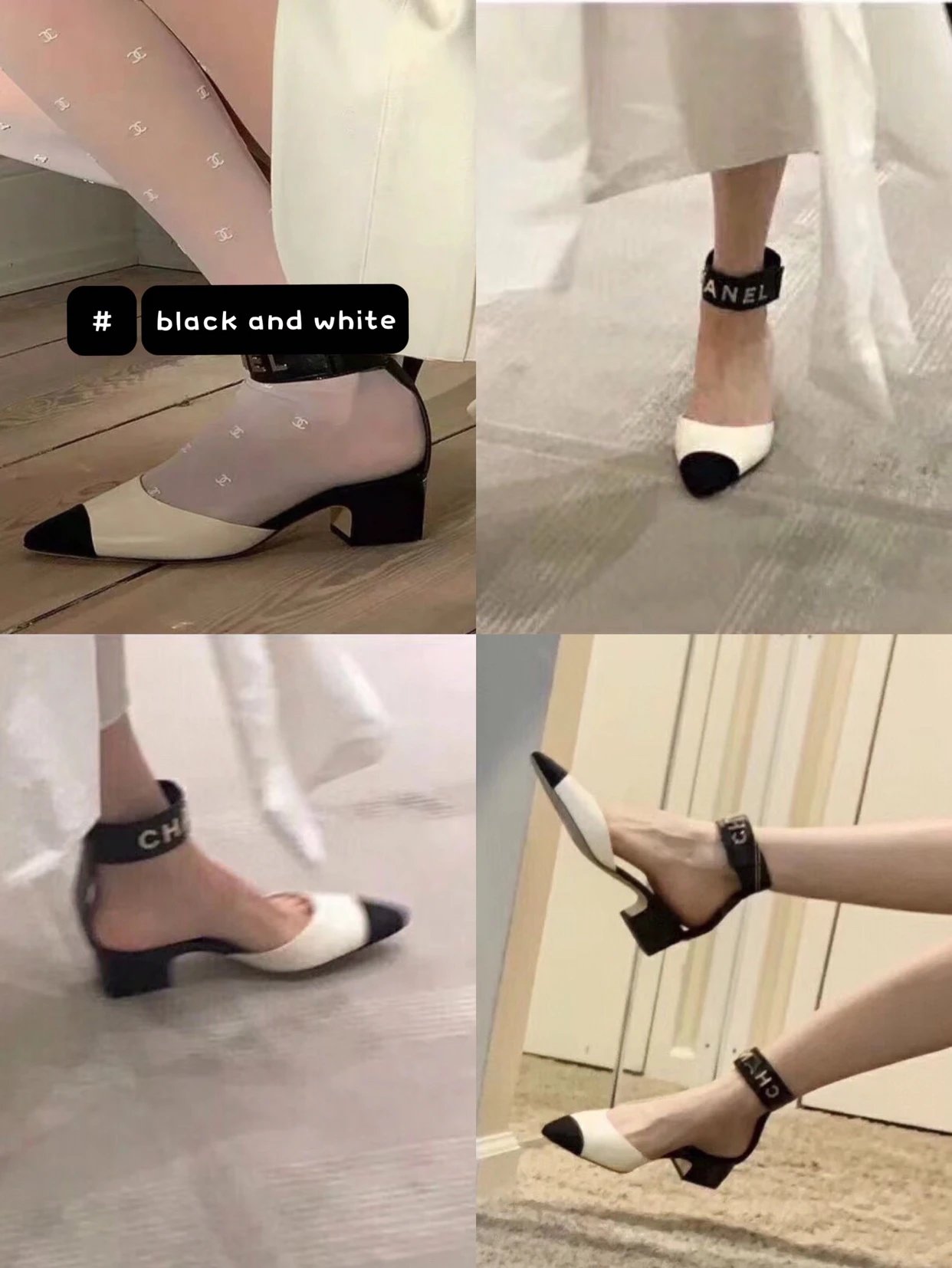 Chanel CC Logo Ankle-Strap Block Heel Black Sandals - 8