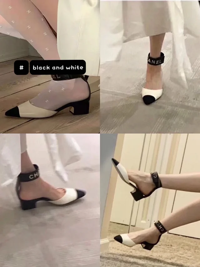Chanel High Heels Pointed-toe ankle-strap block-heel slingbacks product detail image 7