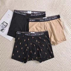3-Pack Men's Ralph Briefs Now Available, 95% Cotton 5% Spandex, High-Stretch Fabric, Skin-Friendly, Breathable & Comfortable, One Box of 3 Pieces, Black, Beige, Black Pony All-Over Print, Sizes M-XXL. Note: This style runs small; for a looser fit, we recommend sizing up.