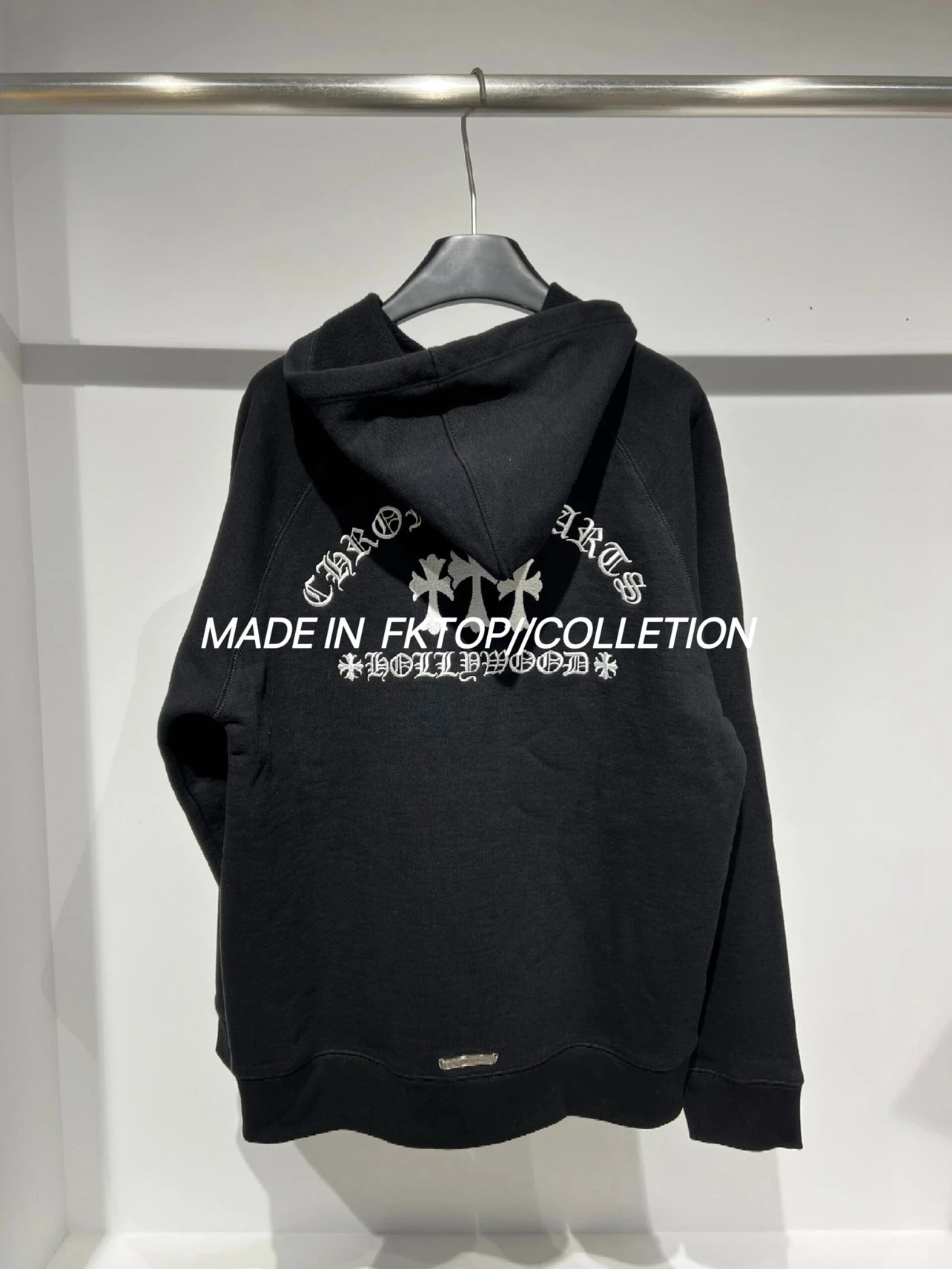 [FKTOP Artisan Made] CH 25SS Solid Color Hooded Embroidered Letter Sweatshirt