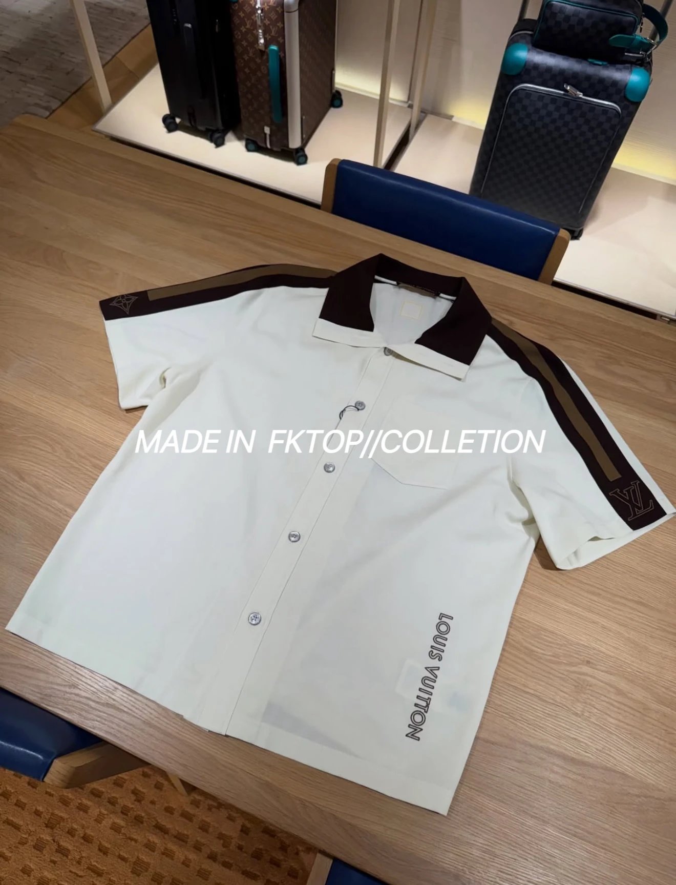 FKTOP Meticulous Craftsmanship 26SS Iconic Monogram Tape Linen-Cotton Short-Sleeve Shirt