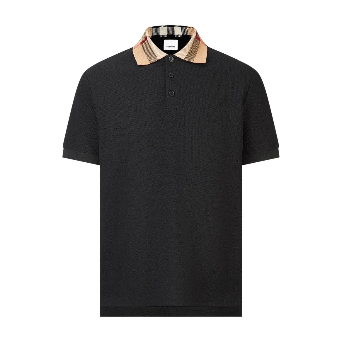 Burberry collar striped short sleeved polo shirt
