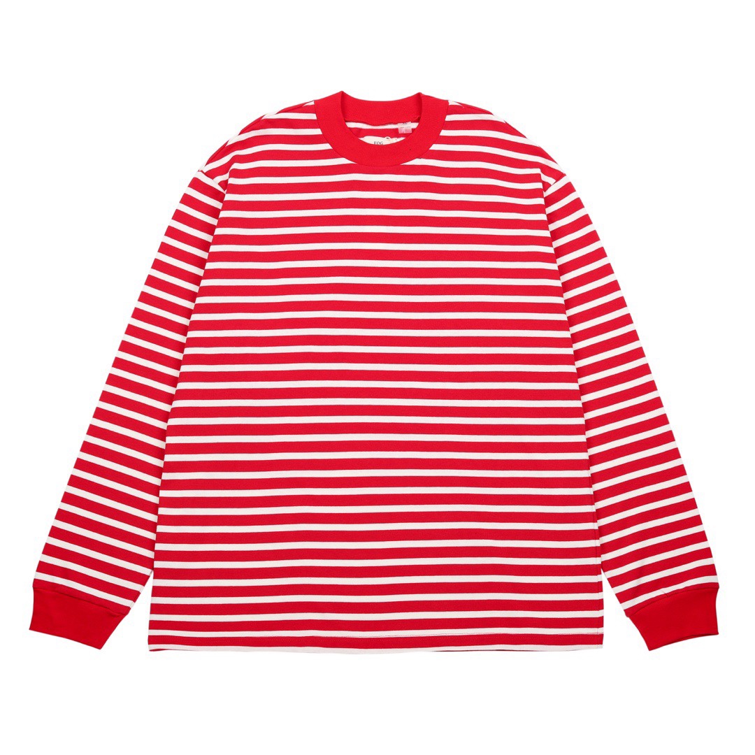 FEAR OF GOD FOG Striped Long Sleeve Mock Neck Tee高街圆领条纹长袖T恤
